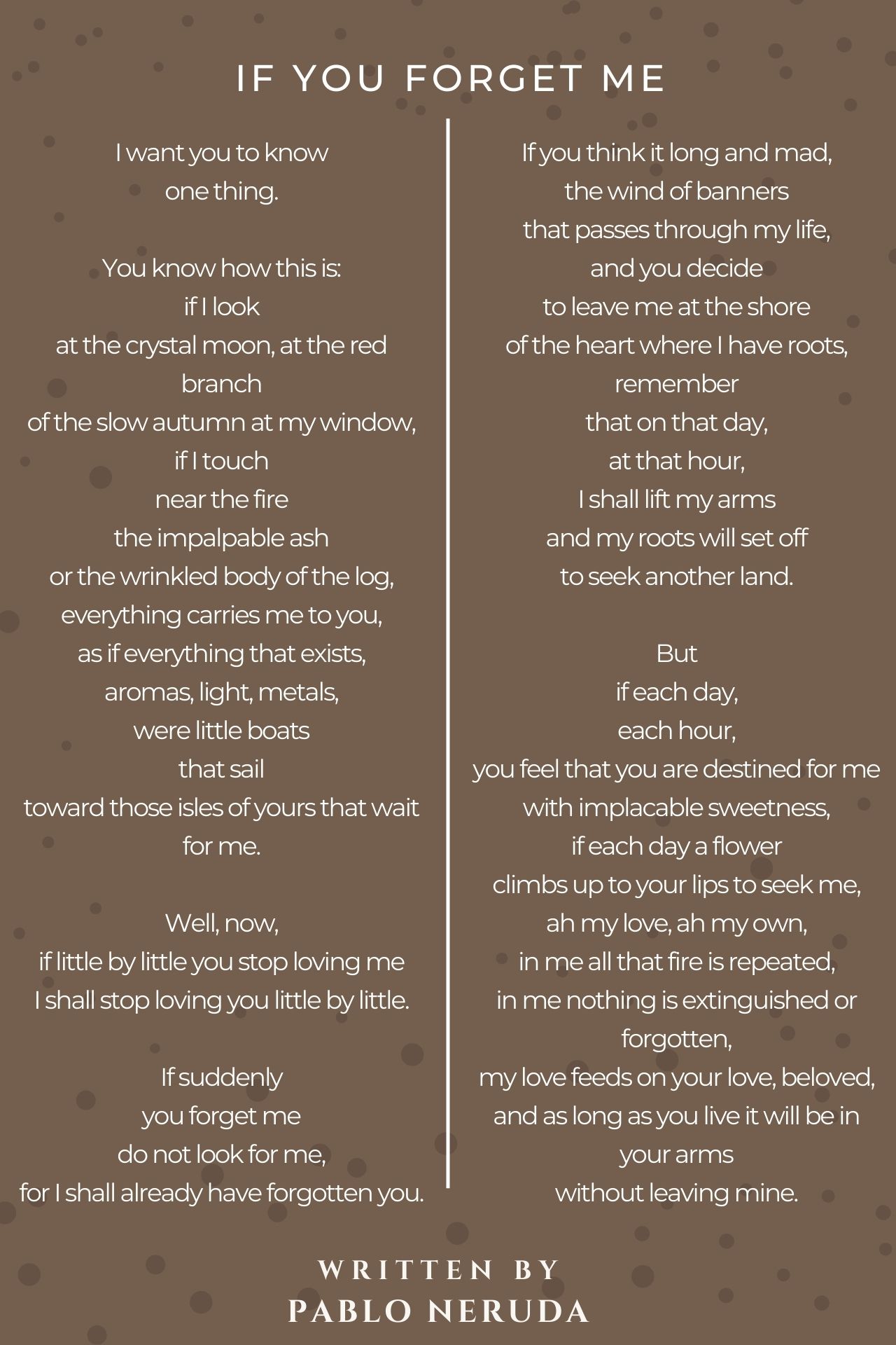 If You Forget Me