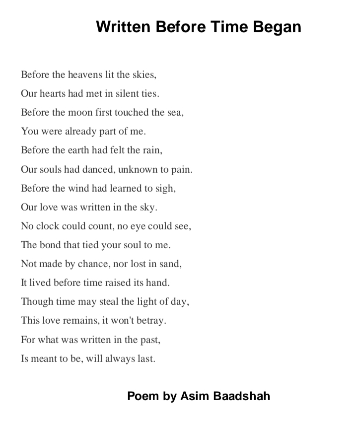 Written Before Time Began